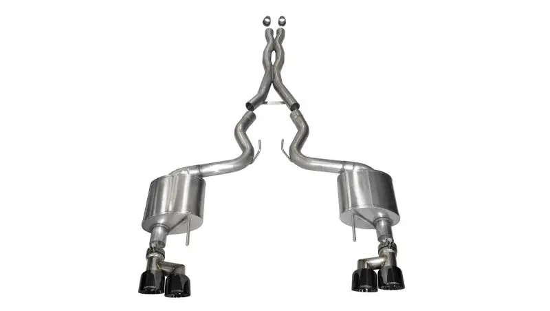 Corsa 15-16 Ford Mustang Gt 5.0 3In Cat Back Exhaust Black Quad Tips (Xtreme) 1