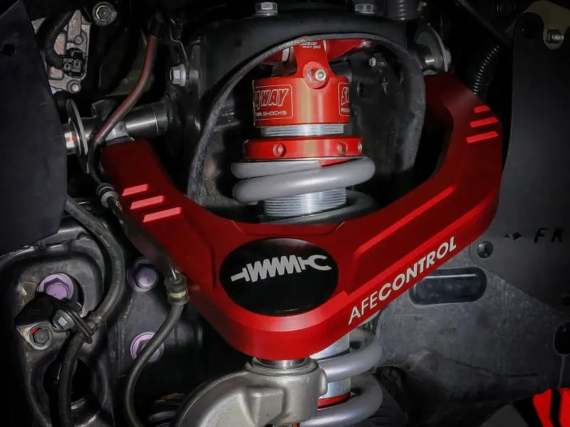 Afe Control 05-23 Toyota Tacoma Upper Control Arms - Red Anodized Billet Aluminum 2
