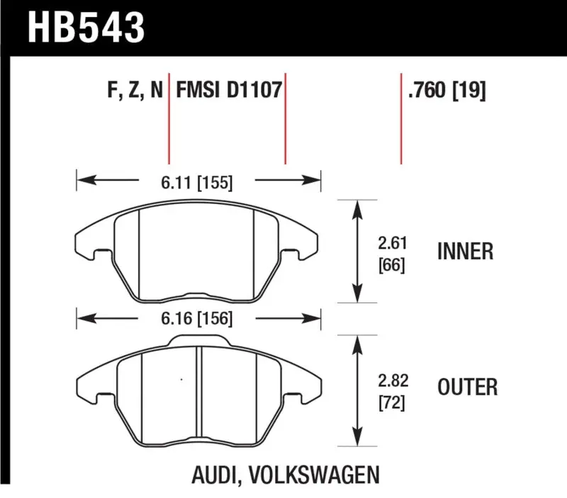 Hawk Hp+ Street Brake Pads 2