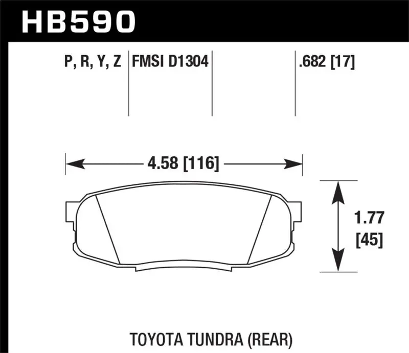 Hawk 2019 Toyota Tundra/2019 Lexus Nx300 Hp Plus Brake Pad Set 1