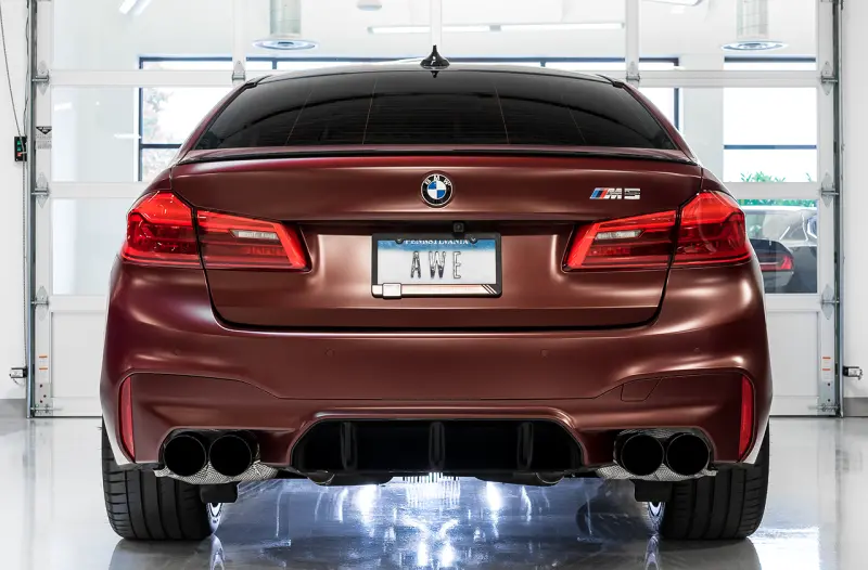 Awe Tuning 18-19 Bmw F90 M5 Track Edition Axle-Back Exhaust- Black Diamond Tips 2