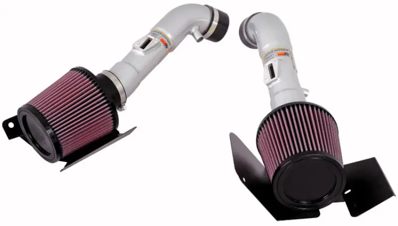 K&N 07-08 350Z Dual Silver Typhoon Short Ram Intake 1