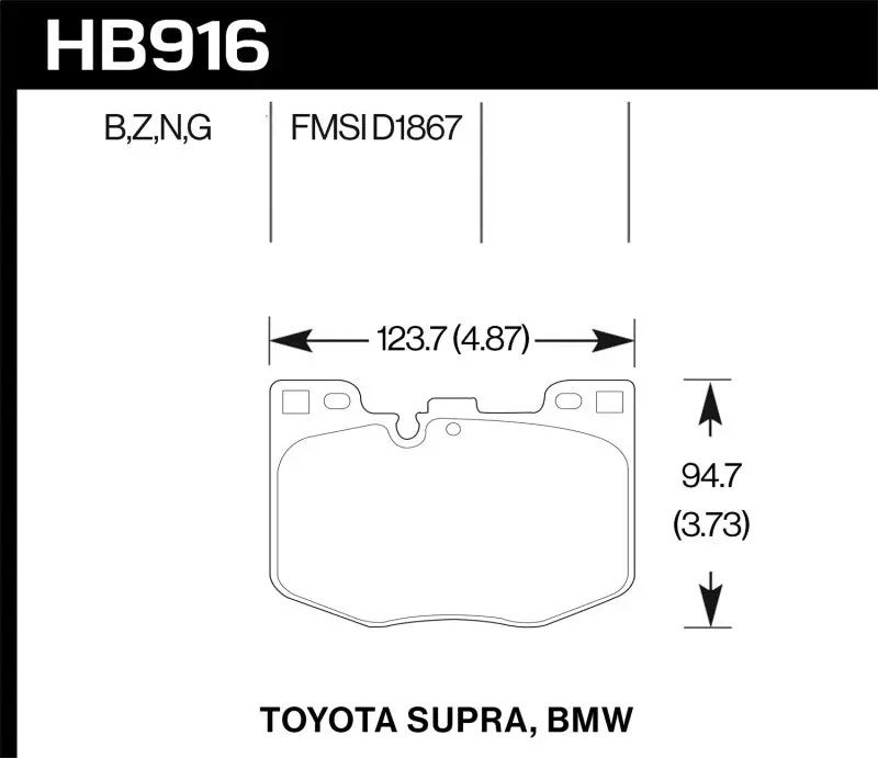 Hawk 2020 Toyota Supra / 19-20 Bmw Z4 Hp+ Street Front Brake Pads 1