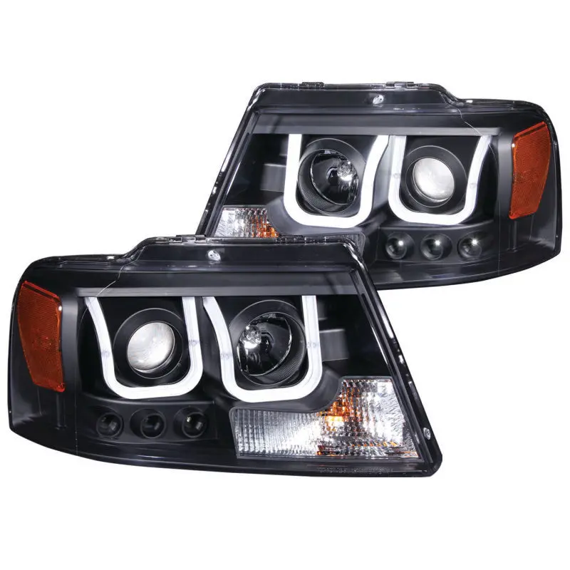 Anzo 2004-2008 Ford F-150 Projector Headlights W/ U-Bar Black 1