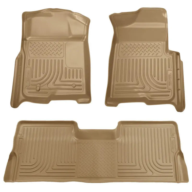Husky Liners 08-10 Ford Sd Crew Cab Weatherbeater Combo Tan Floor Liners (W/O Manual Trans Case) 2