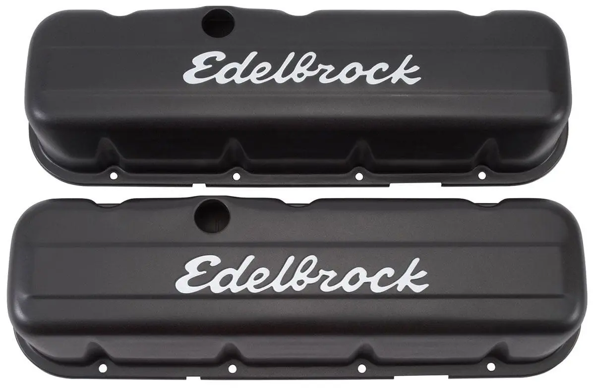 Edelbrock Ed4683 Signature Series Black Powder-Coated Valve Covers 1
