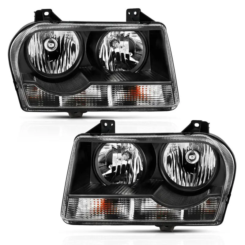 Anzo 2005-2010 Chrysler 300 Crystal Headlight Black 1