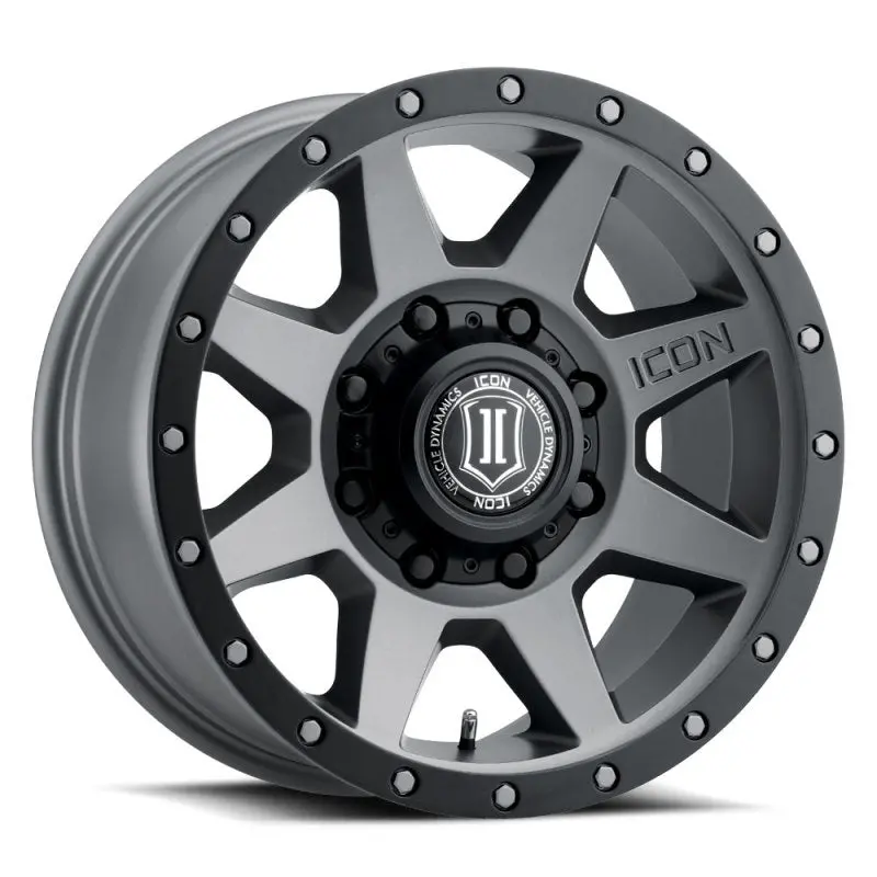 Icon Rebound Hd 18X9 8X180 12Mm Offset 5.5In Bs 124.2Mm Bore Titanium Wheel 1