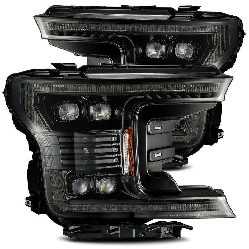 Alpharex 18-20 Ford F-150 Nova Led Proj Headlight Plank Style Alpha Blk W/Activ Light/Seq Signal/Drl 1