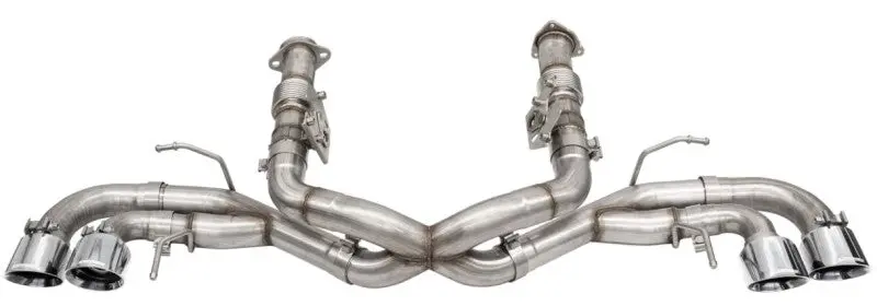 Corsa 2020-2022 Corvette C8 3In Xtreme Cat-Back Exhaust 4.5In Pol Quad Tips - Integrates Stock Afm Valve 1