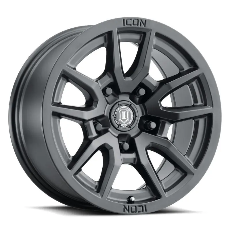 Icon Vector 5 17X8.5 5X5 -6Mm Offset 4.5In Bs 71.5Mm Bore Satin Black Wheel 1