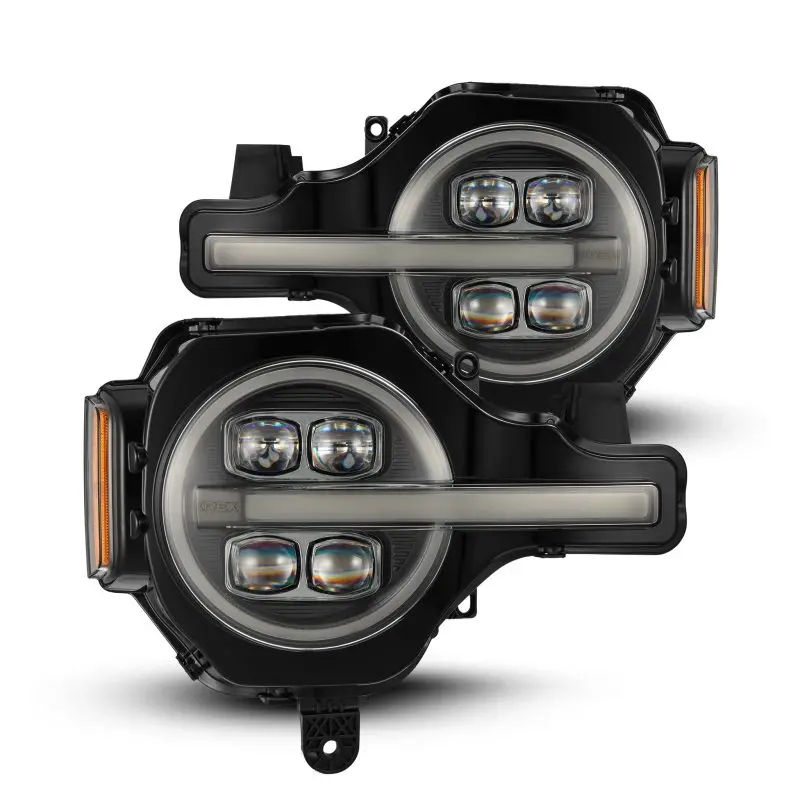 Alpharex 21-23 Ford Bronco Nova Led Projector Headlights Black 1