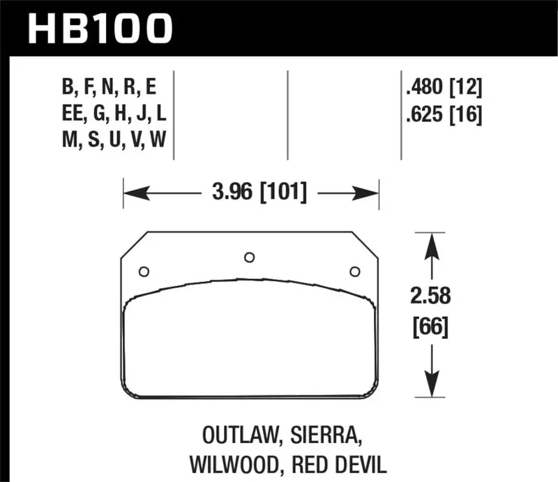 Hawk Wilwood Dynalite Caliper Hps Street Brake Pads 1