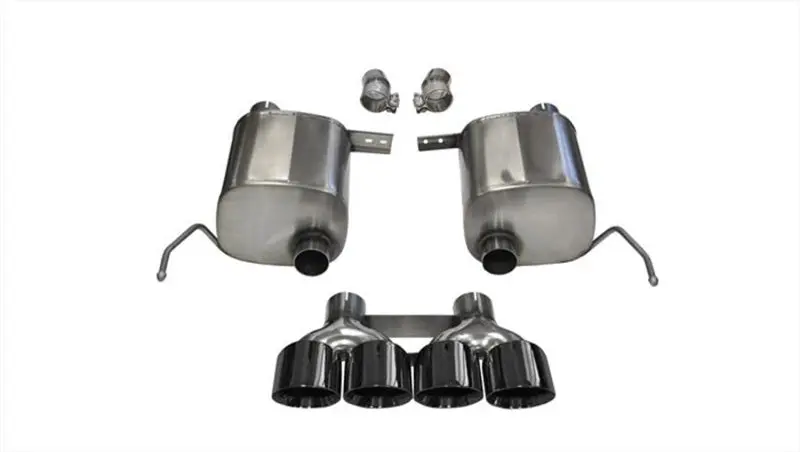 Corsa 2014 Corvette C7 Coupe 6.2L V8 At/Mt 2.75In Valve-Back Dual Rear Exit Black Sport Exhaust 1