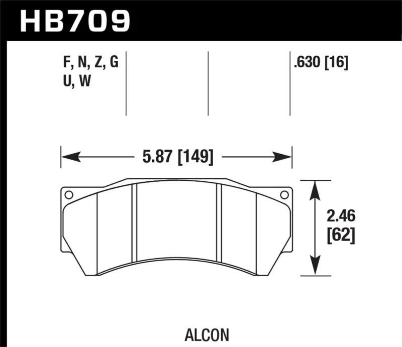 Hawk Performance Alcon Mono 6, Model 4497 Hps Street Brake Pads 1