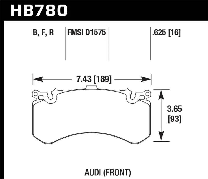 Hawk 2016 Audi A8 Front High Performance Brake Pads 2