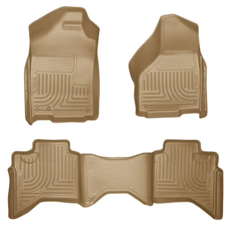 Husky Liners 03-08 Dodge Ram 1500/2500/3500 Quad Cab Weatherbeater Combo Tan Floor Liners 2