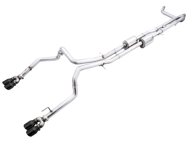 Awe Tuning 4Th Gen Gm 1500 6.2L 0Fg Catback Split Rear Exit (W/ Bumper Cutouts) - Quad Diamond Tips 1