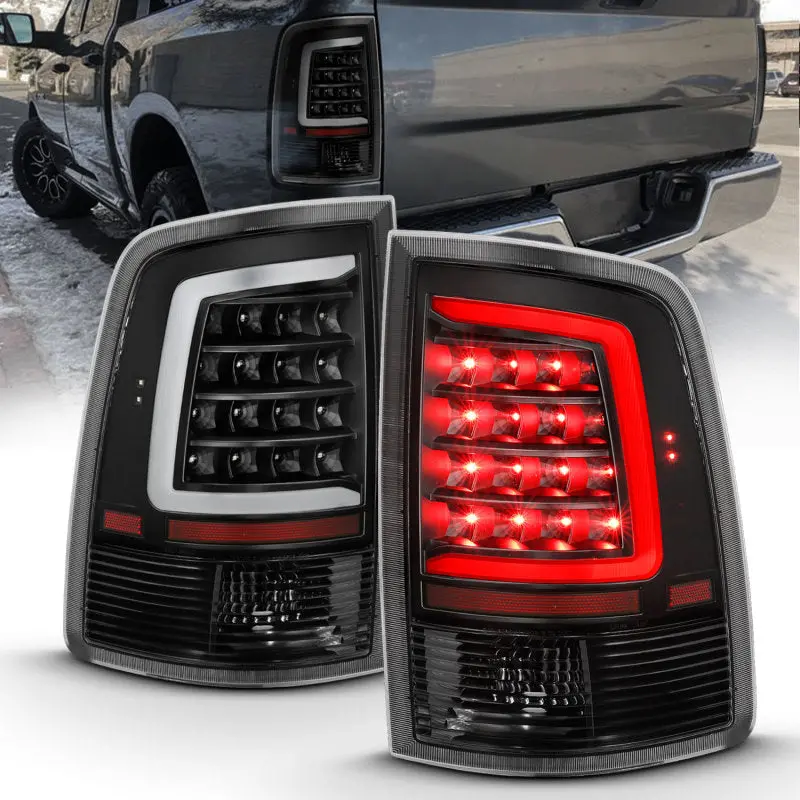 Anzo 2009-2018 Dodge Ram 1500 Led Taillight Plank Style Black W/Clear Lens 1