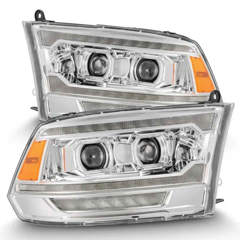 Alpharex 09-18 Ram 1500 Pro-Series Proj Headlights Chrome W/ Sequential Signal And Top/Middle Drl 1