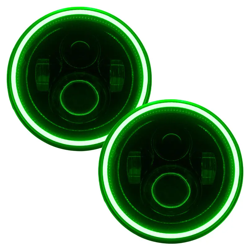 Oracle 7In High Powered Led Headlights - Black Bezel - Green 1