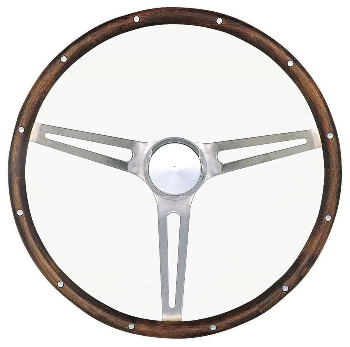 15-Inch Classic Polished Steering Wheel With Chrome Horn Button Gr967-0 1