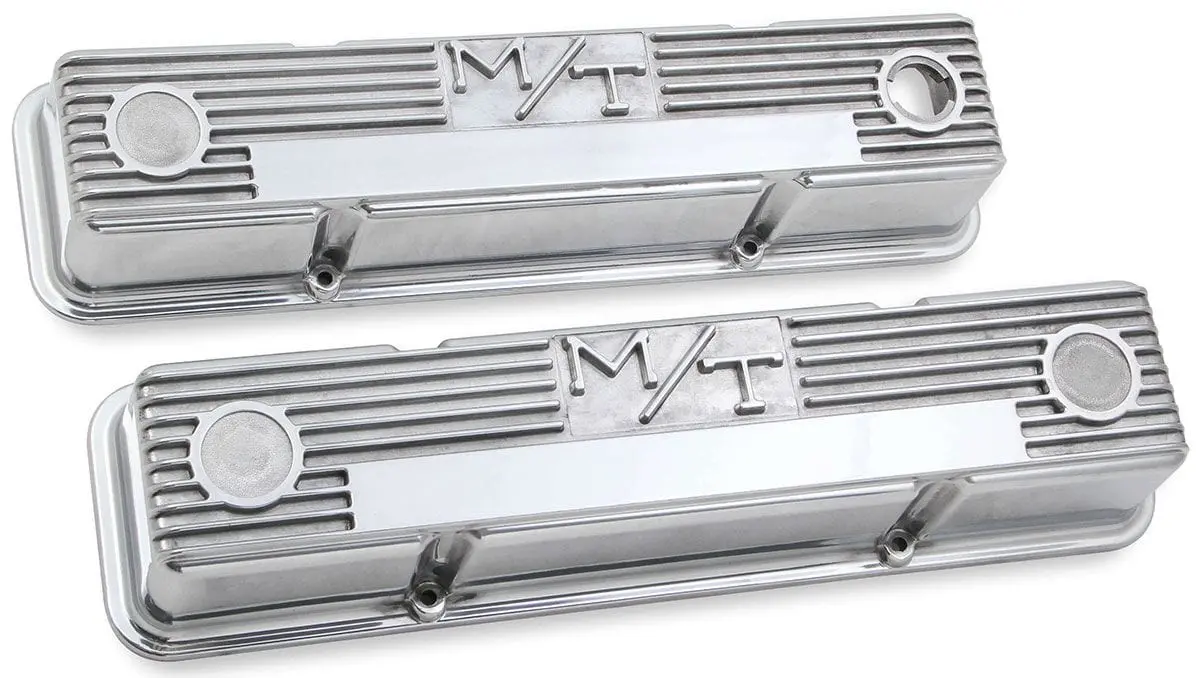M/T Ho241-82 Polished Finned Aluminum Valve Covers 1