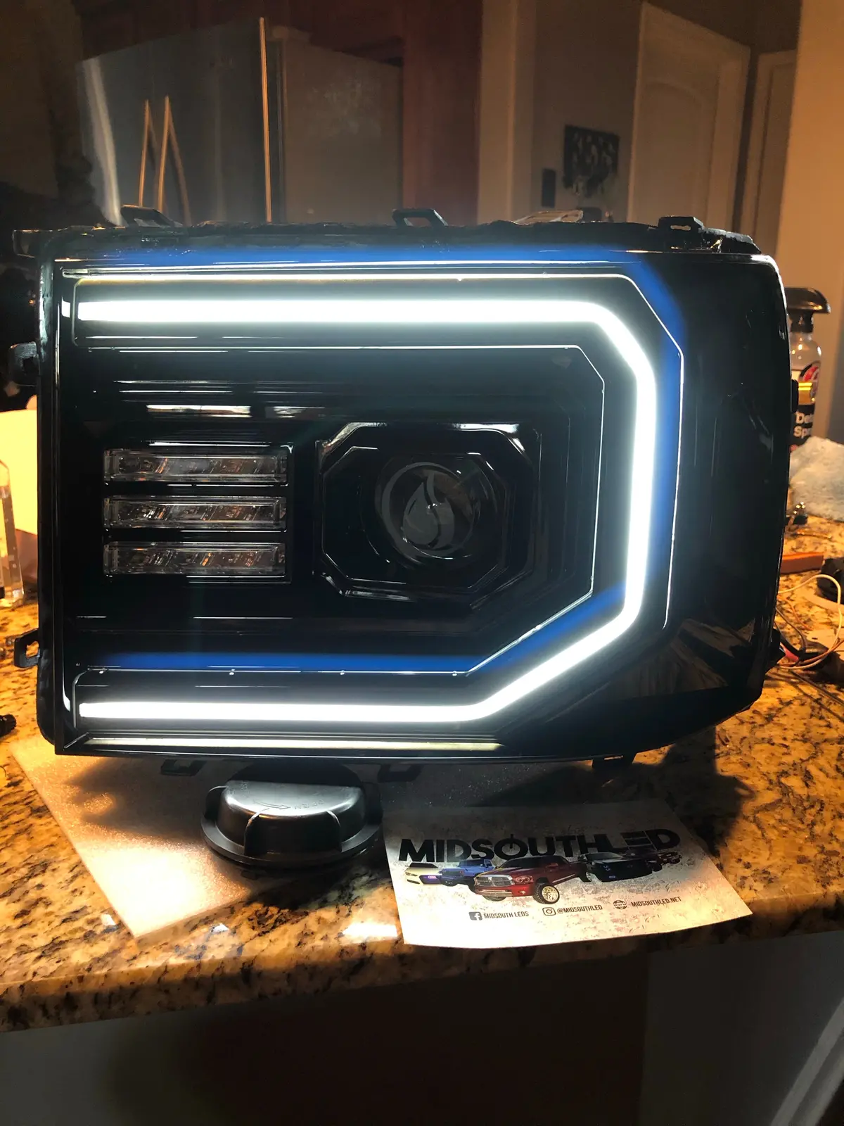 2007-2013 Gmc Sierra Led Headlights Colormatched 3