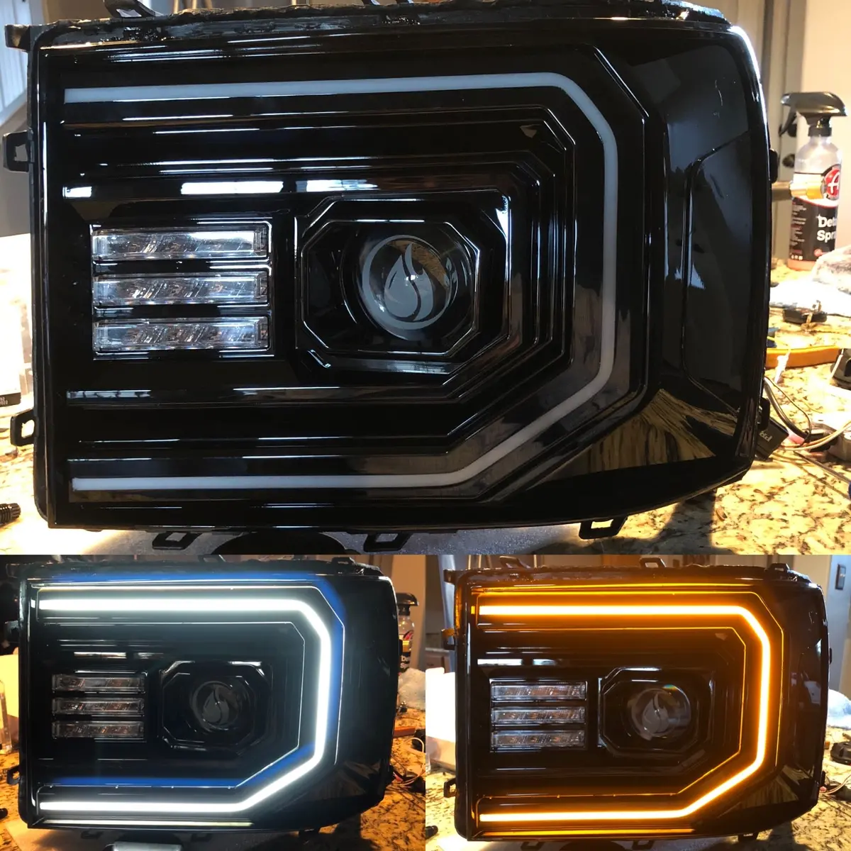 2007-2013 Gmc Sierra Led Headlights Colormatched 1