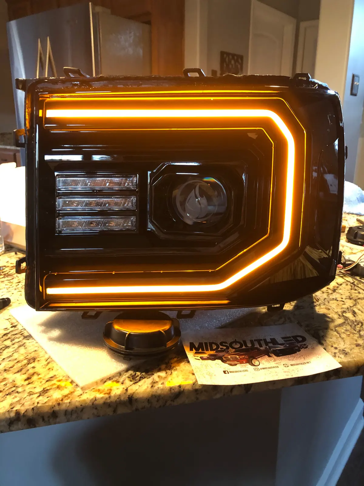 2007-2013 Gmc Sierra Led Headlights Colormatched 4