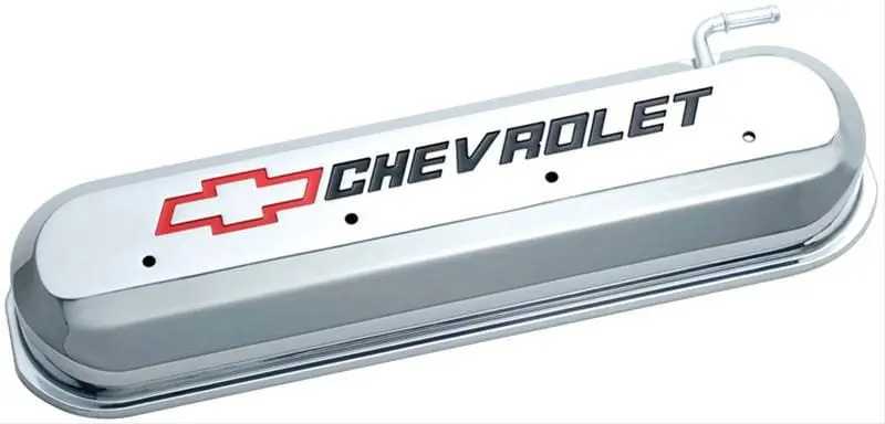Pr141-265 Cast Aluminum Valve Covers Featuring Recessed Chevy Logo 1