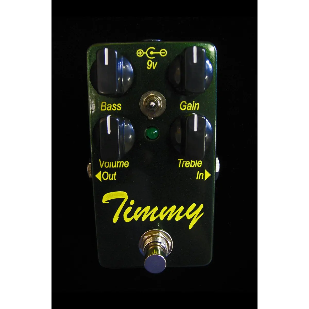 Timmy Overdrive Pedal By Paul Cochrane Custom Harbor Music Green Sparkle/Yellow Lettering 1