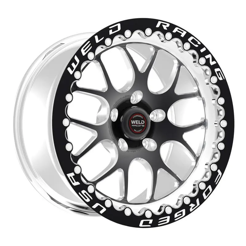 Weld S77 17X10 / 5X4.5 Bp / 7.9In. Bs Black Wheel (Low Pad) - Black Single Beadlock Mt 1