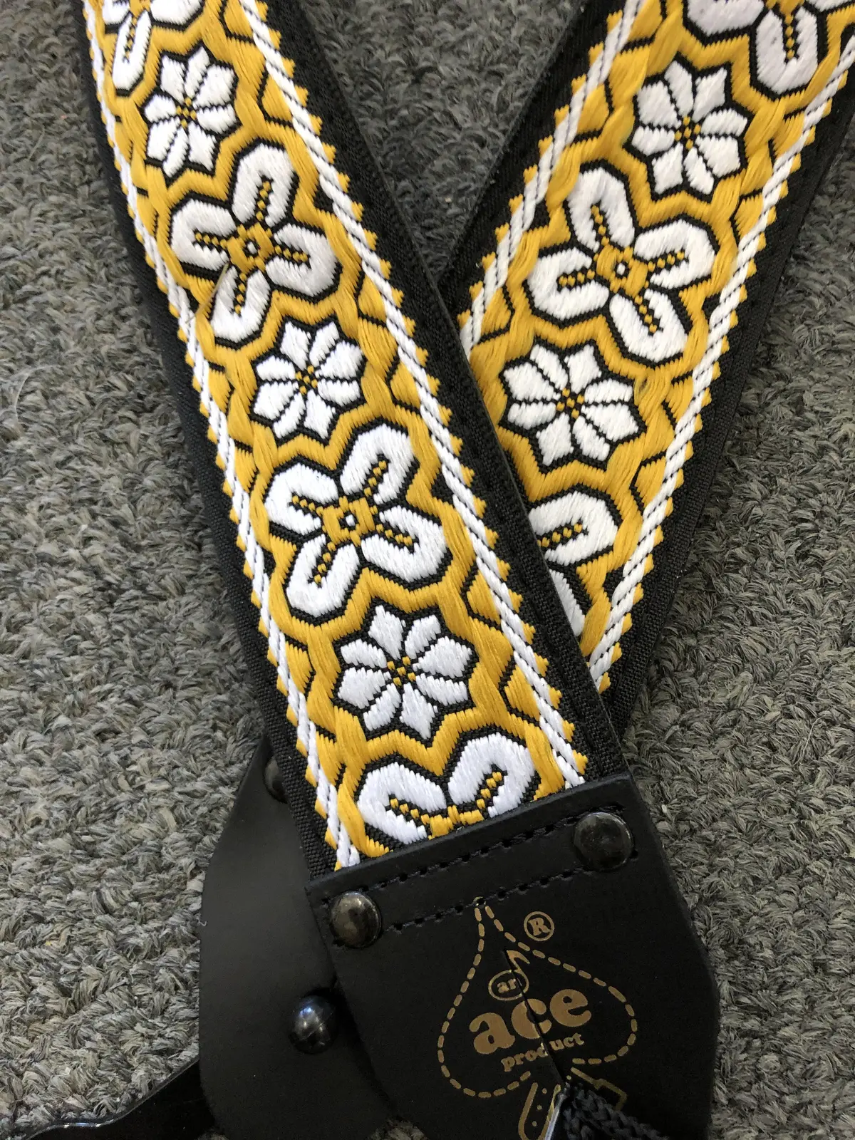 Ace Guitar Strap - Woodstock Yellow Ace-02 1