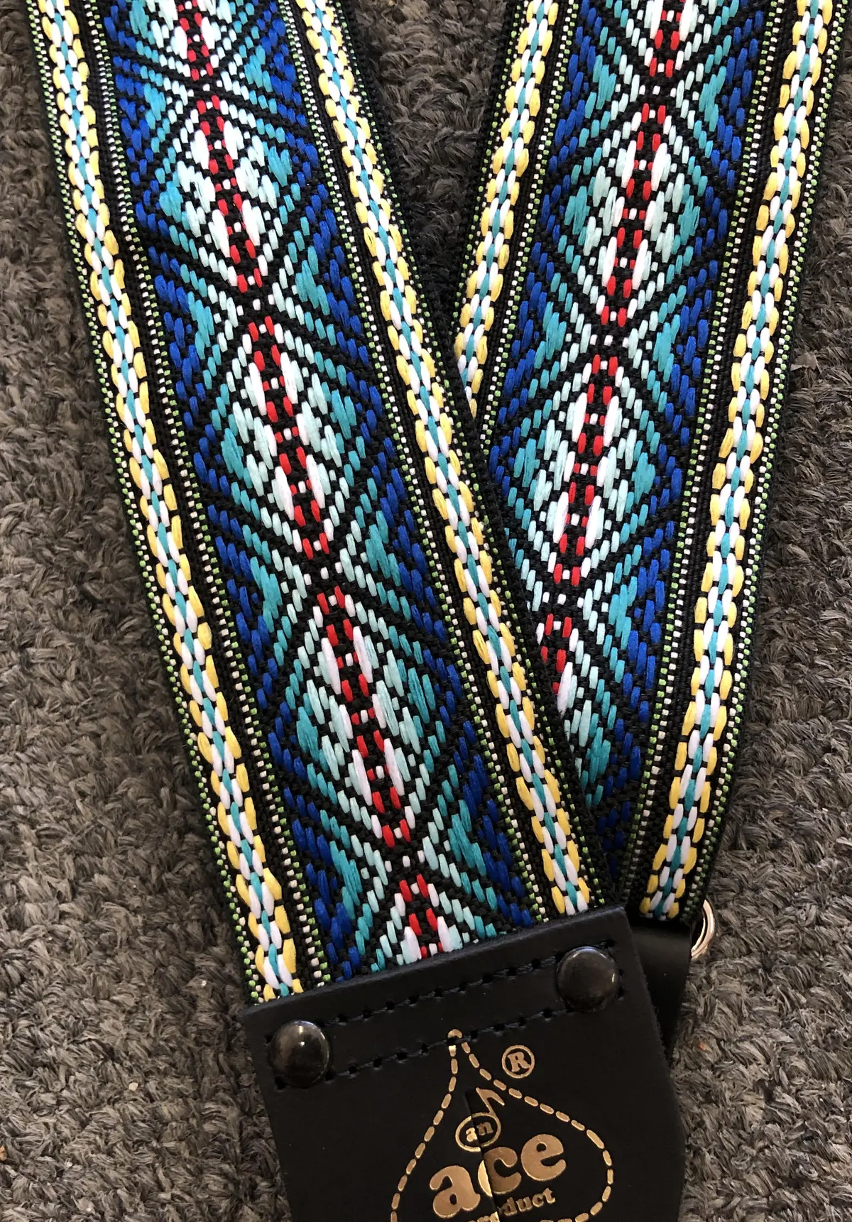 Ace Guitar Strap - Blue Green Red 1