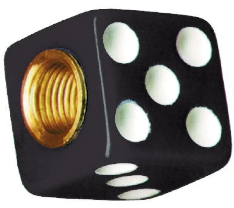 Dice Up70007 Valve Stem Caps – Universal Fit, Chrome-Plated Acrylic Design 1