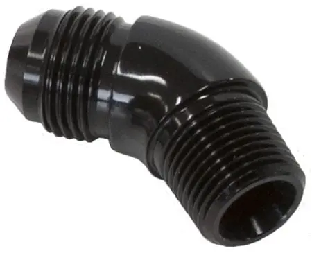 Af523-08-04Blk 45° Npt To -8An Adapter – Full-Flow Black Anodized Fitting For Fuel & Oil Systems 1