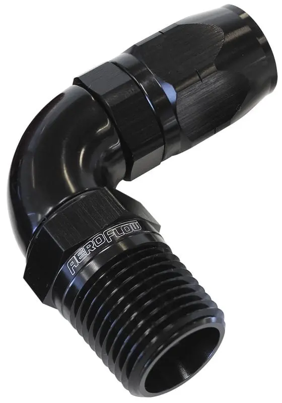 Af529-16-12Blk 3/4" Npt To -16An 90° Full-Flow Swivel Hose Fitting – Black Anodized 1