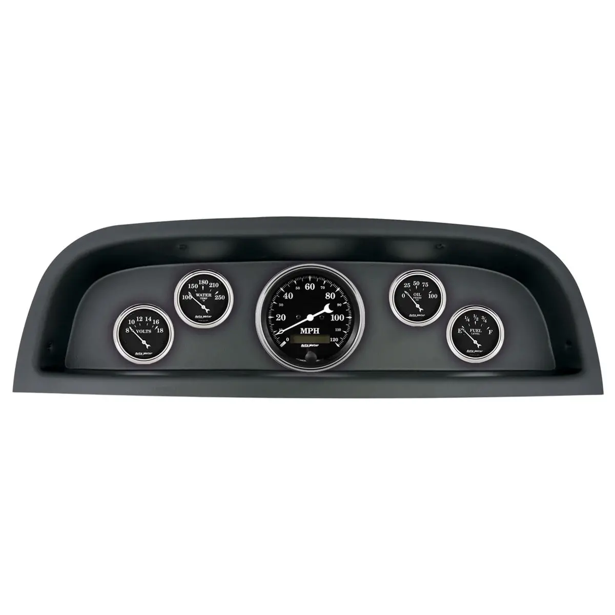 Autometer 2102-07 Old Tyme Black Series Analog Gauge Cluster 1