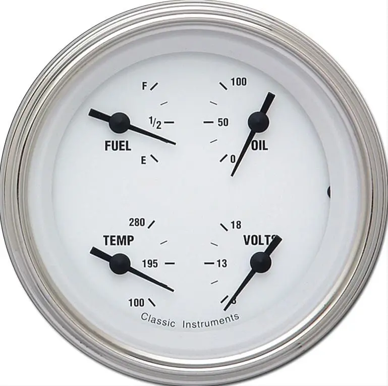 Classic Instruments Wh77Slf White Hot Series Gauge Set 1