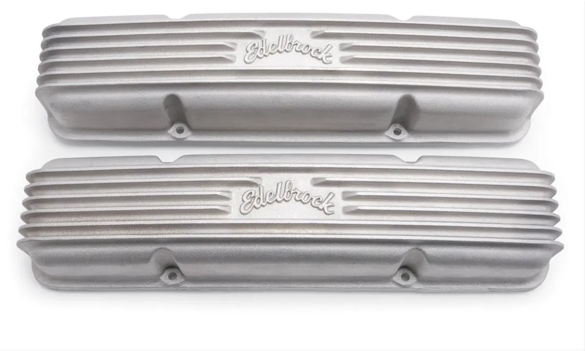 Edelbrock 41459 Classic Aluminum Valve Covers – Polished Finish 1