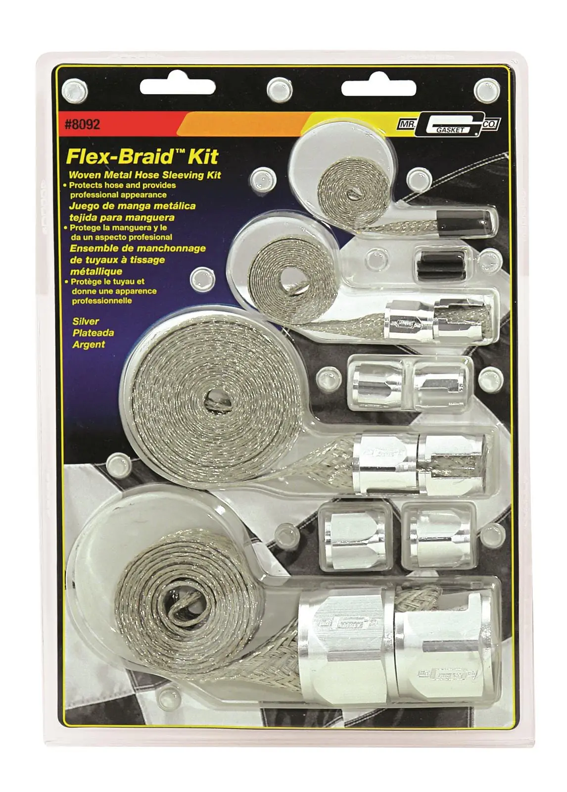 Mr. Gasket 8092 Flex-Braid Stainless Hose Sleeving Kit 1